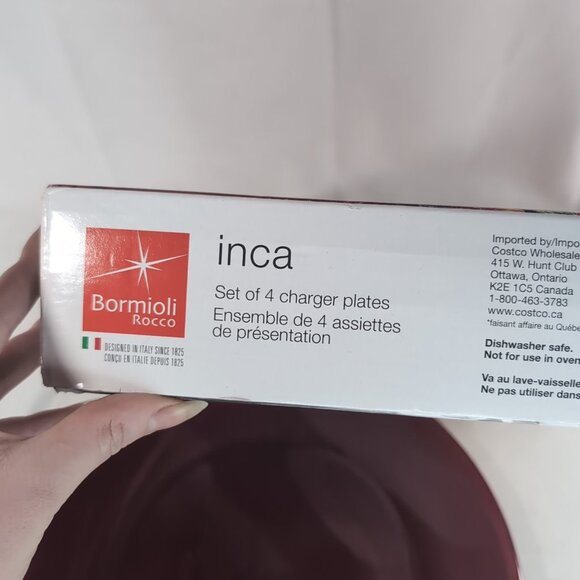 Bormioli Rocco Inca Set of 4 Charger Plates Red Glass 30.3cm 392906 Spain RARE - Picture 8 of 12